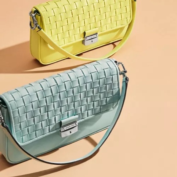 TEAL Michael Bradshaw Woven Leather Convertible Shoulder Bag
